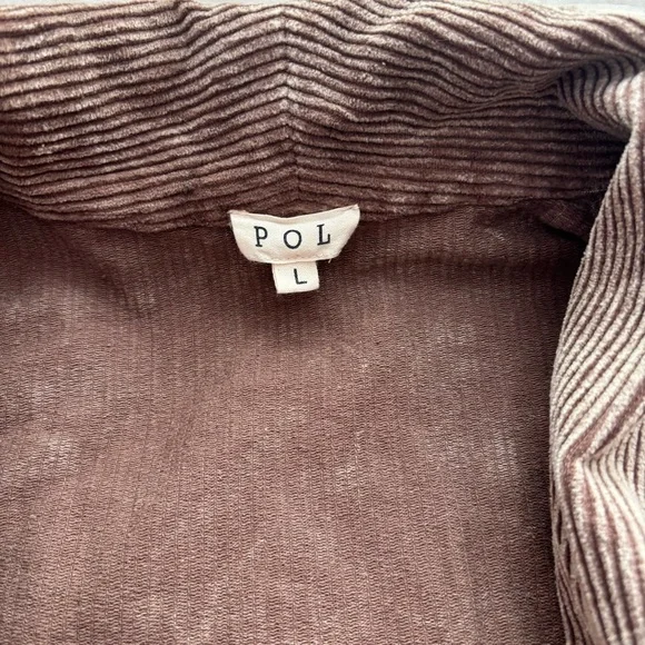 POL Oversized Open Raw Hem Corduroy Blazer Size Large - Picture 12 of 13